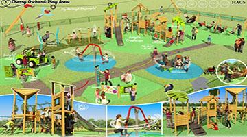 Artist impression of Cherry Orchard play area equipment