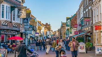 Looking down Canterbury High Street