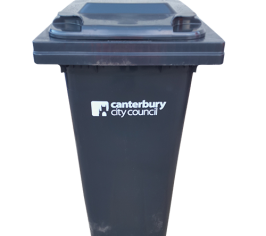 Black rubbish bin